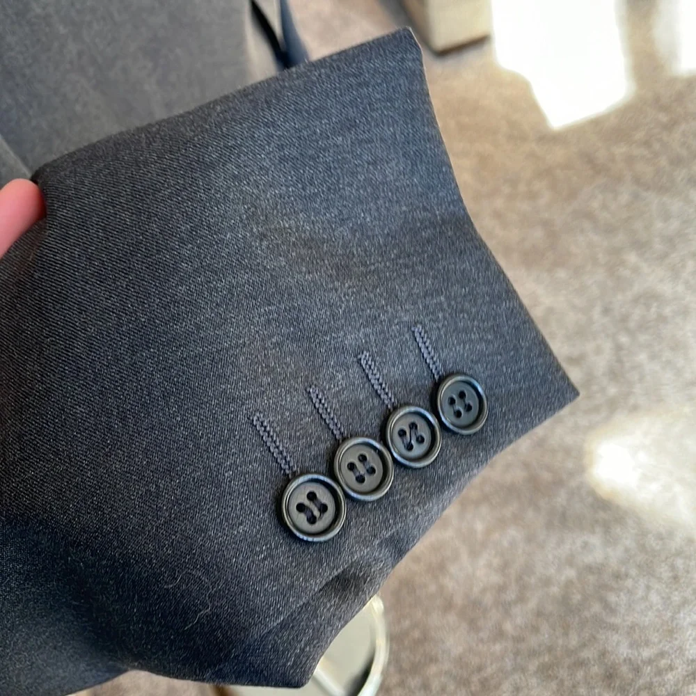 Canali mens 42R Dark Gray Solid 100% Wool 2-button Suit Jacket Sport Coat - Picture 3 of 7